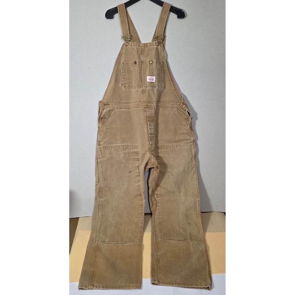 Round House Lot 83 Brown Duck Bib Overalls Men’s 40x30 Double Knee USA